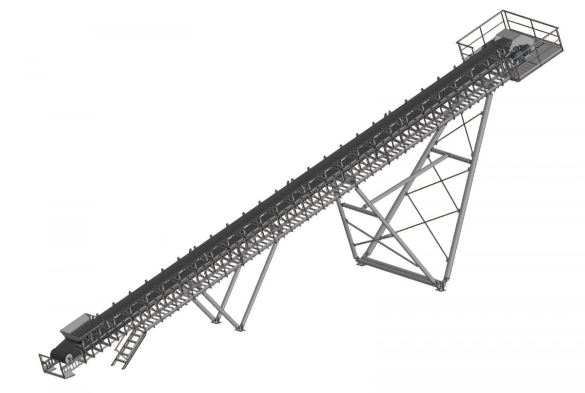 Наклонный ленточный конвейер
