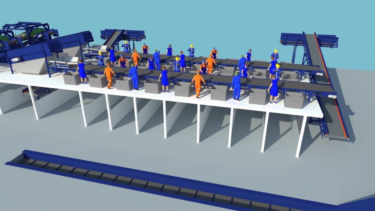 Транспортер сортировки ТБО