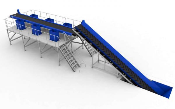 Ленточный конвейер для сортировки картофеля